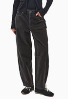 Bayan Yeşil Barrel-Fit Kadife Pantolon