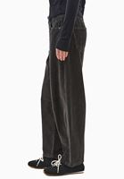 Bayan Yeşil Barrel-Fit Kadife Pantolon