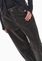 Bayan Yeşil Barrel-Fit Kadife Pantolon
