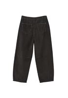 Bayan Yeşil Barrel-Fit Kadife Pantolon