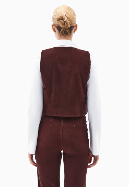 Kadife Yelek ve Kadife Flare Pantolon Kombini