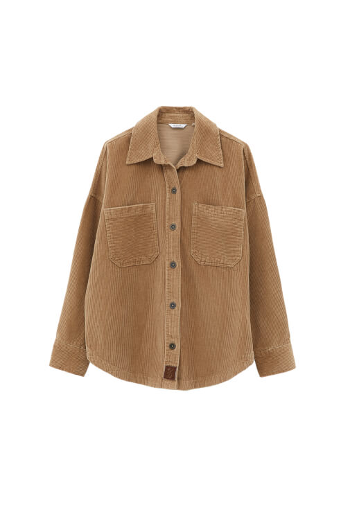 Kadife Gömlek ve Barrel-Fit Pantolon Kombini