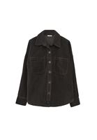 Bayan Yeşil Oversize Kadife Gömlek