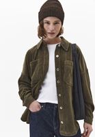 Bayan Yeşil Oversize Kadife Gömlek