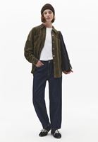 Bayan Yeşil Oversize Kadife Gömlek