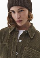 Bayan Yeşil Oversize Kadife Gömlek