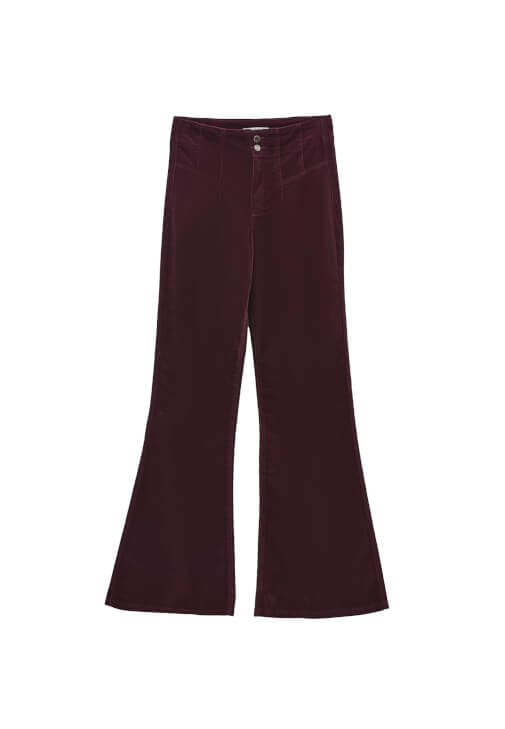 Kadife Flare Pantolon ve Yelek Kombini