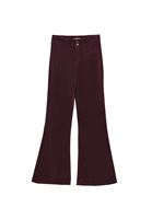 Bayan Bordo Kadife Flare Pantolon