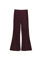 Bayan Bordo Kadife Flare Pantolon