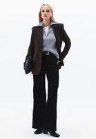 Bayan Siyah Wide-Leg Kadife Pantolon