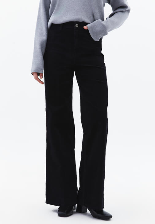 Wide-Leg Kadife Pantolon - Görsel 9