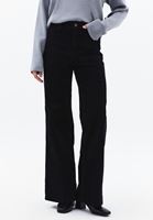 Bayan Siyah Wide-Leg Kadife Pantolon