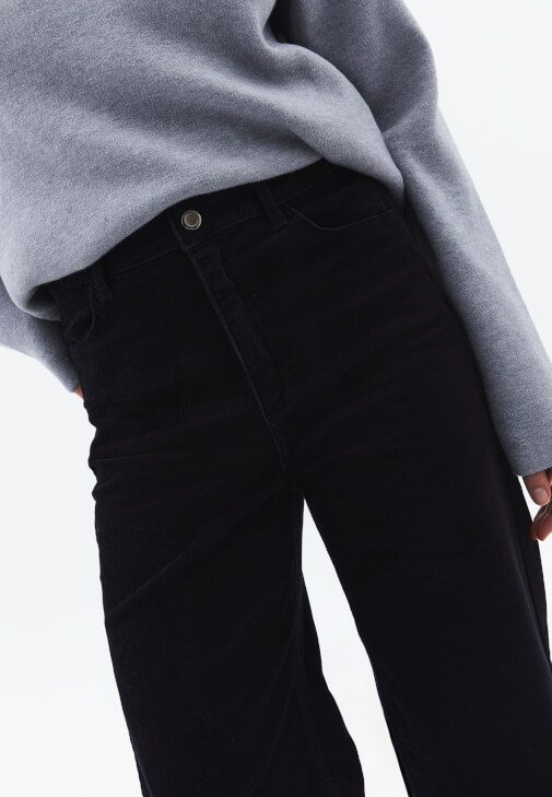 Wide-Leg Kadife Pantolon - Görsel 3