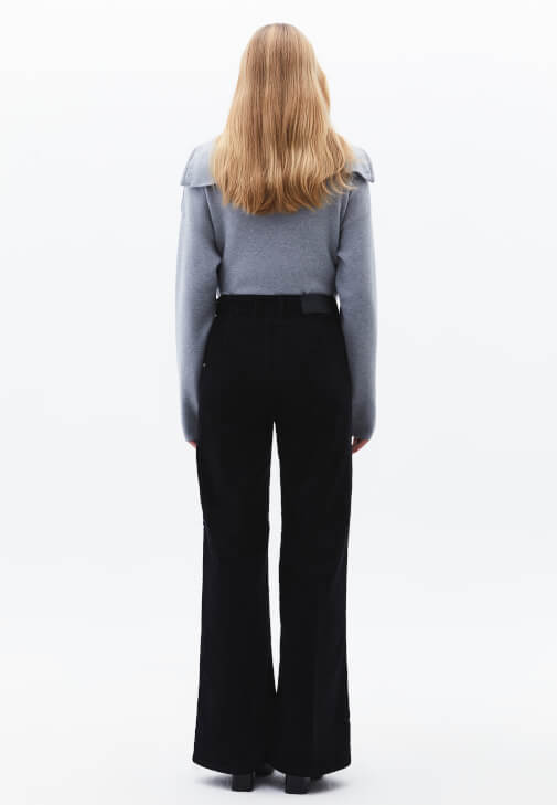 Wide-Leg Kadife Pantolon - Görsel 4