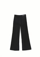 Bayan Siyah Wide-Leg Kadife Pantolon