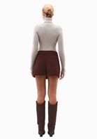 Bayan Kahverengi Kadife Şort Etek