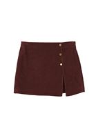 Bayan Kahverengi Kadife Şort Etek