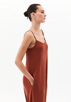 Women Brick Modal Midi Dress with Pockets