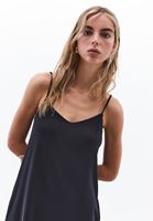 Women Black Modal Midi Dress with Pockets
