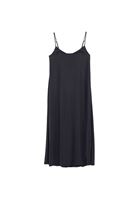 Women Black Modal Midi Dress with Pockets