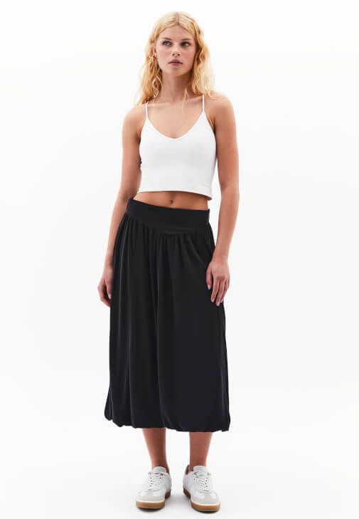 Siyah Modal Yüksek Bel Balon Etek