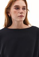 Bayan Siyah Modal Oversize Sweatshirt