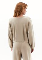 Bayan Bej Modal Oversize Sweatshirt