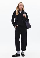 Bayan Siyah Modal Barrel-Fit Pantolon