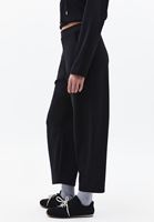 Bayan Siyah Modal Barrel-Fit Pantolon