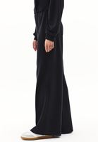 Bayan Siyah Modal Wide-Leg Pantolon