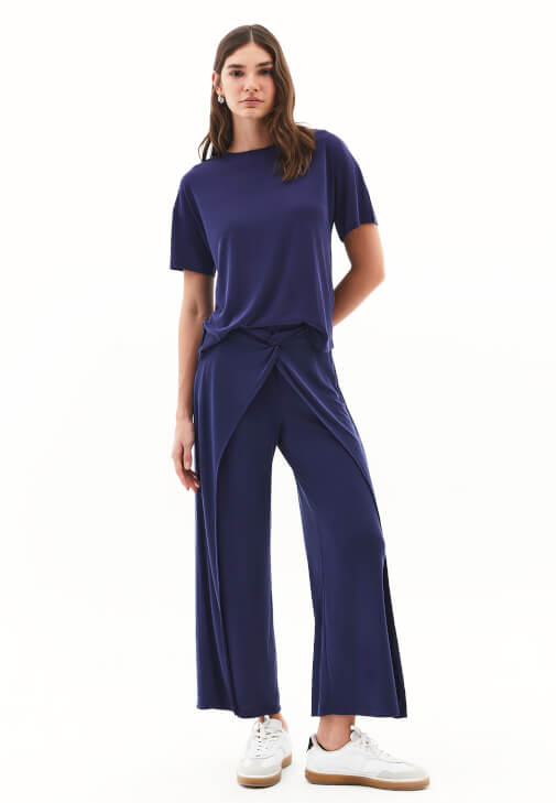 Lacivert Modal Culotte Pantolon