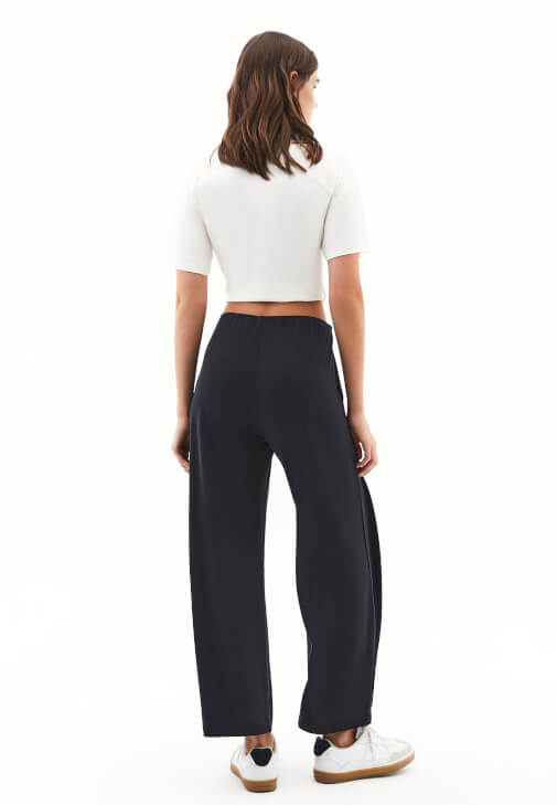 Culotte Burgulu Pantolon ve Tişört Kombini