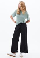 Bayan Siyah Modal Orta Bel Culotte Pantolon