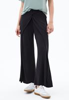 Bayan Siyah Modal Orta Bel Culotte Pantolon