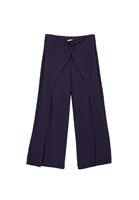 Bayan Lacivert Modal Orta Bel Culotte Pantolon