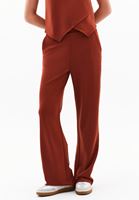 Bayan Kiremit Modal Straight-Fit Pantolon