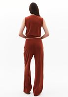 Bayan Kiremit Modal Straight-Fit Pantolon