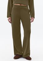 Bayan Yeşil Modal Straight-Fit Pantolon