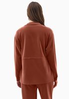 Bayan Kiremit Modal Fermuarlı Sweatshirt