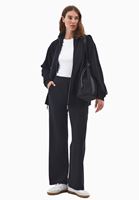 Bayan Siyah Modal Fermuarlı Sweatshirt