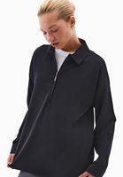 Bayan Siyah Modal Oversize Sweatshirt