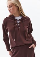 Bayan Kahverengi Modal Kapüşonlu Sweatshirt