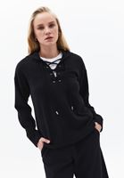 Bayan Siyah Modal Kapüşonlu Sweatshirt