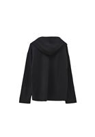 Bayan Siyah Modal Kapüşonlu Sweatshirt