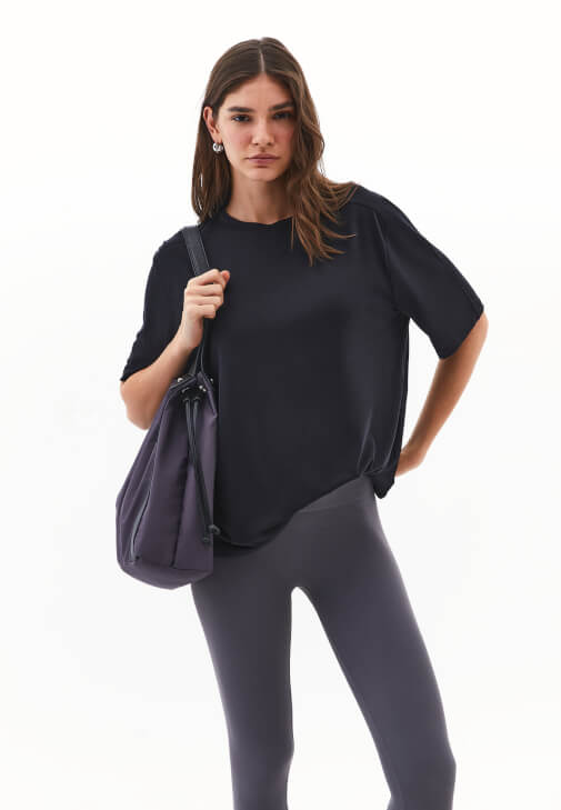 Siyah Modal Oversize Tişört