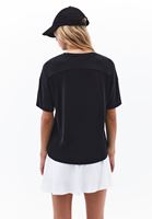 Bayan Siyah Modal Sıfır Yaka Tişört