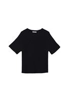Bayan Siyah Modal Sıfır Yaka Tişört