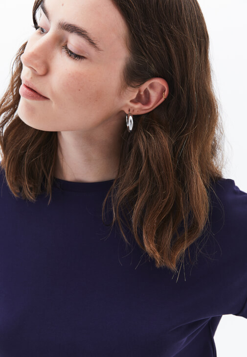 Modal Sıfır Yaka Tişört ve Şort Kombini