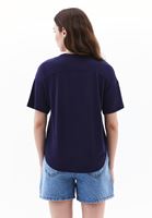 Bayan Lacivert Modal Sıfır Yaka Tişört