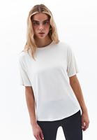 Bayan Krem Modal Sıfır Yaka Tişört